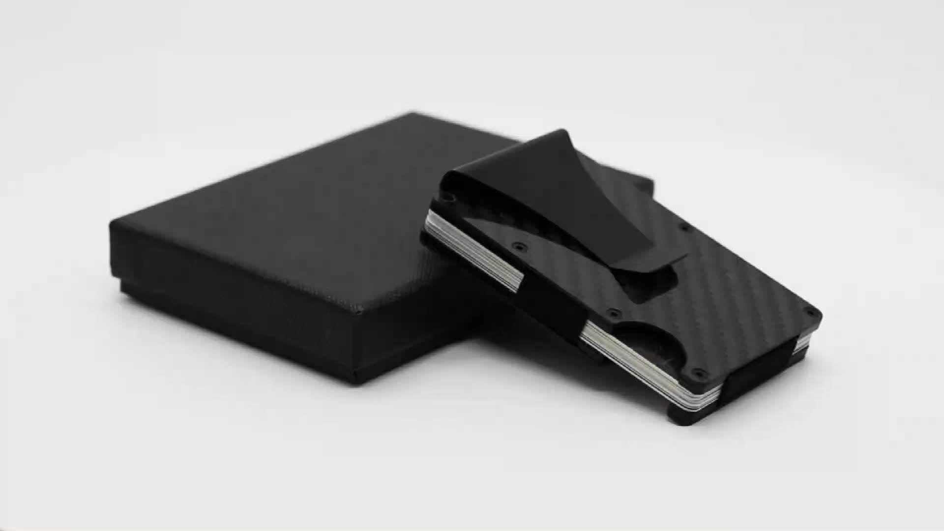 RFID Blocking Protection Minimalist Wallet, Carbon Fiber Cas