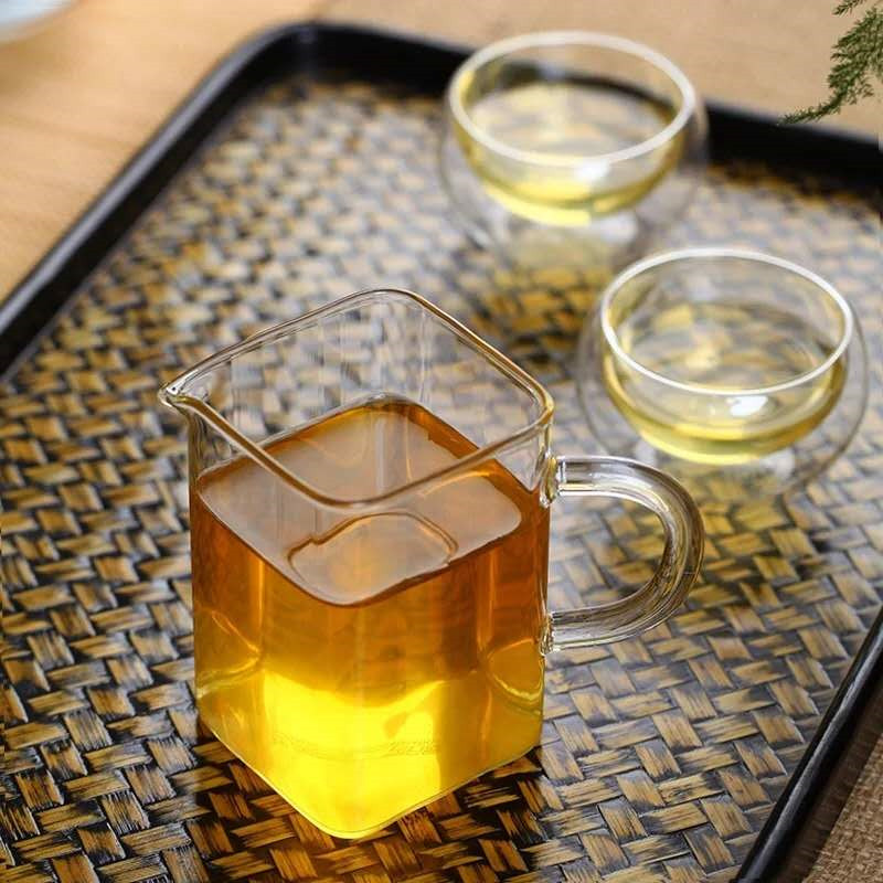 Wholesale Glass Square Tea Cup Hand Blown Glass High Borosilicate