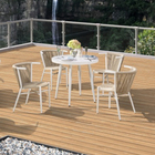 Aluminum rattan wicker rope dining set leisure hotel furniture outdoor chair garden