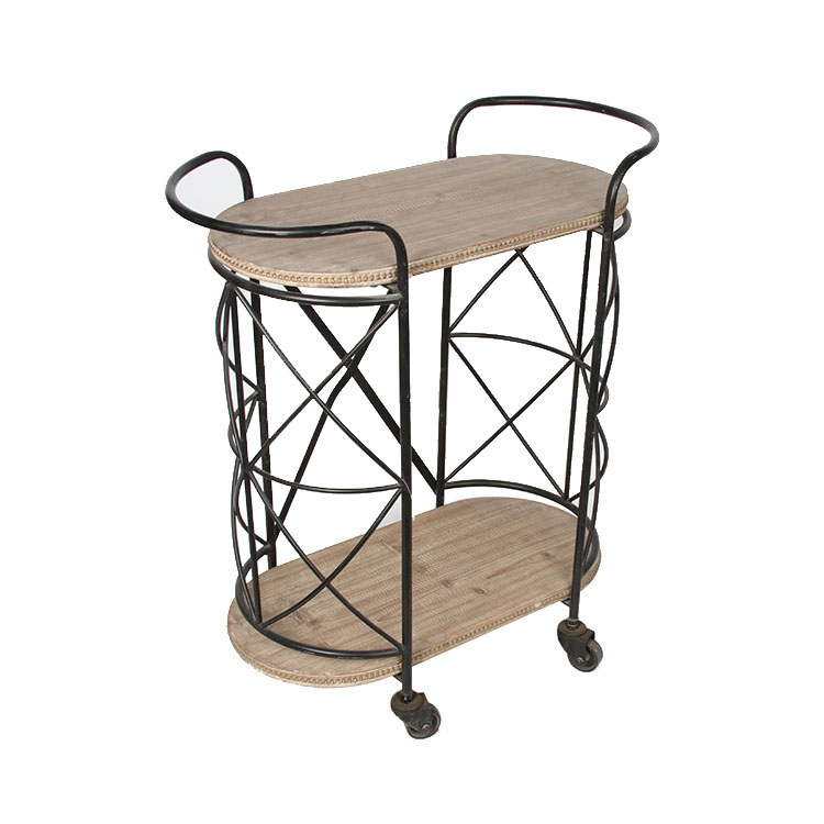 Industrial Storage Black Food Grocery Vintage Rustic Bar Kitchen Trolley Cart
