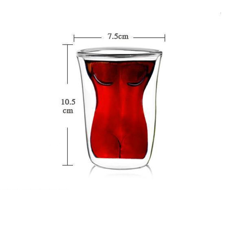 Creative Clear Double Wall Glass Wine Beer Whisky Cocktail Cup Bar Shot Glasses