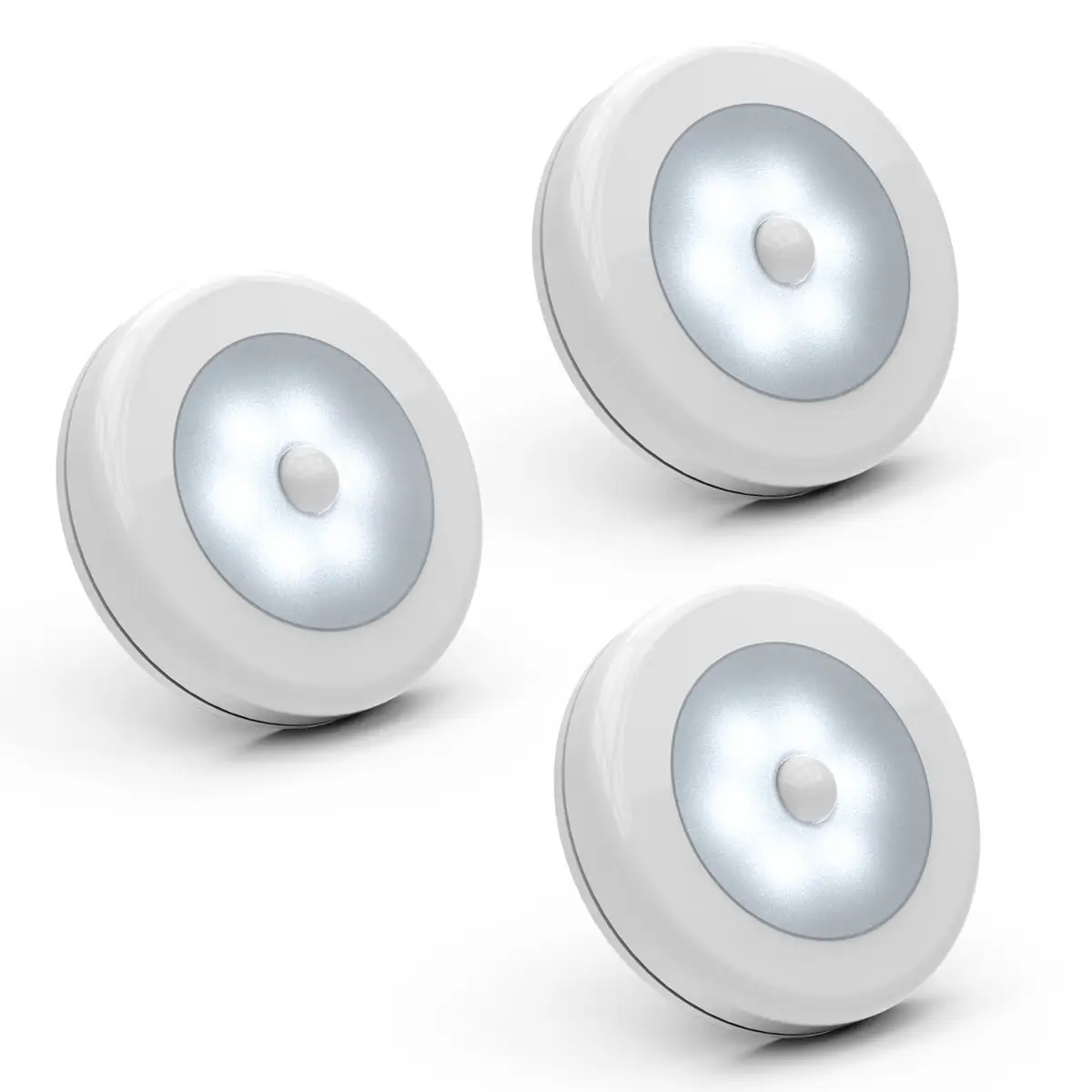 Stick On Anywhere Magnetic Warm White Puck Lamp Removable Battery Portable LED Night Light Sensor