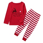 Kids long sleeve Red striped sleepwear Christmas matching family pajamas