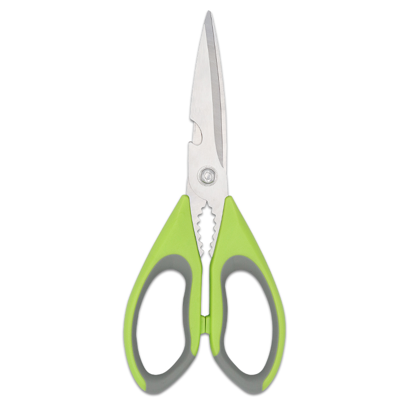 rubber handle stainless steel red fish cutting magnetic holder multi cut kitchen scissors