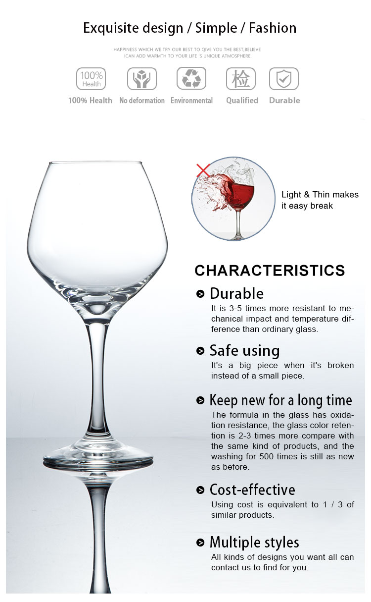 Guangzhou Factory Price Drinkware Clear Cup Long Stem Goblet Glass Wine