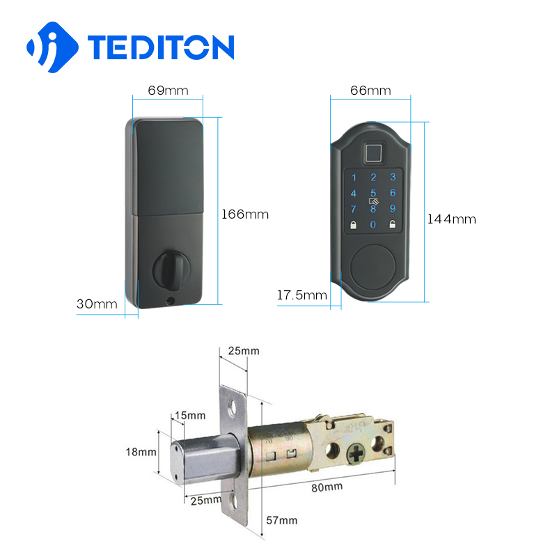 TT lock app air bnb  electronic lock mini Smart Biometric deadbolt Gate fingerprint password lock