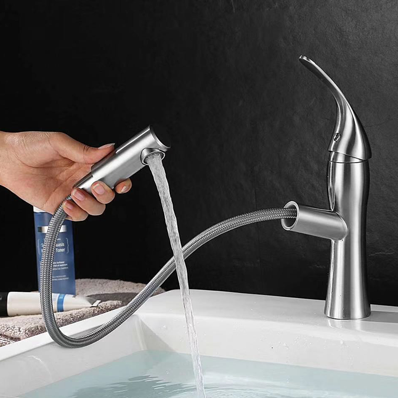 Wholesale Online Shopping Stainless Steel 304 Single Lever pull-out kitchen Hot and Cold Water Basin Faucet Sink Mixer Tap