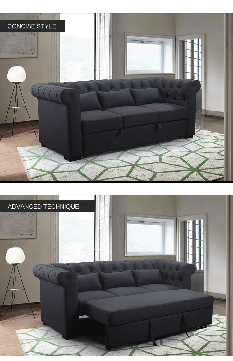Hot sale 3 seater fabric sofa for living room Modern design sleeper sofa bed