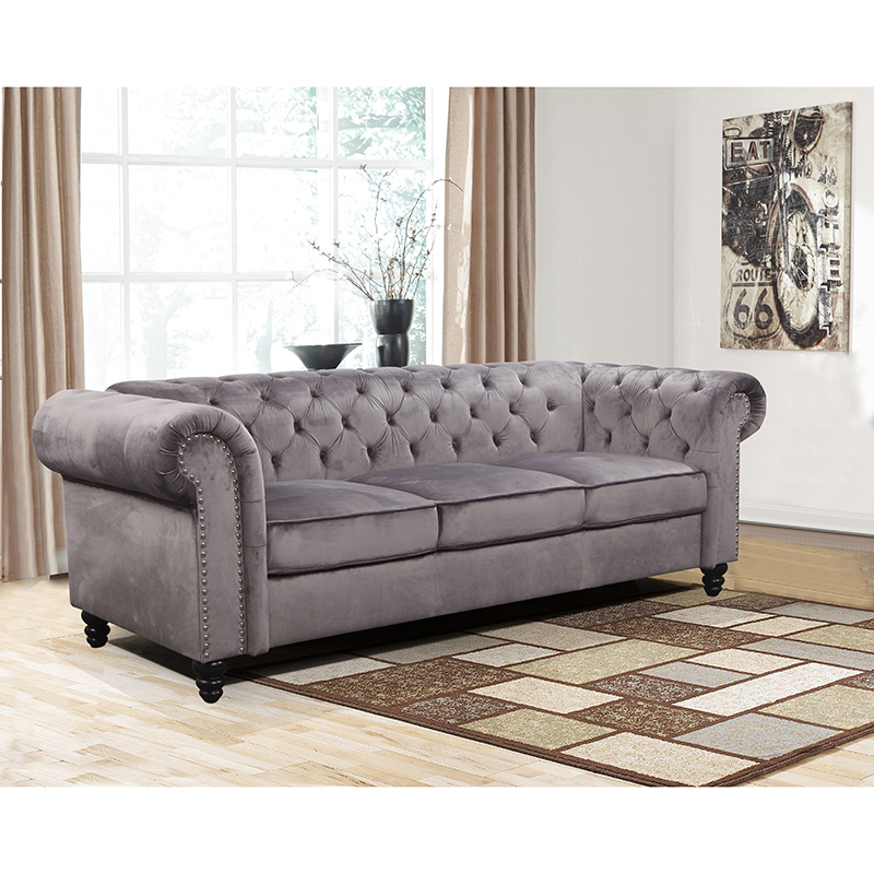 Home 3 seater fabric furniture living room sofa  Modern Chesterfield sofa couch