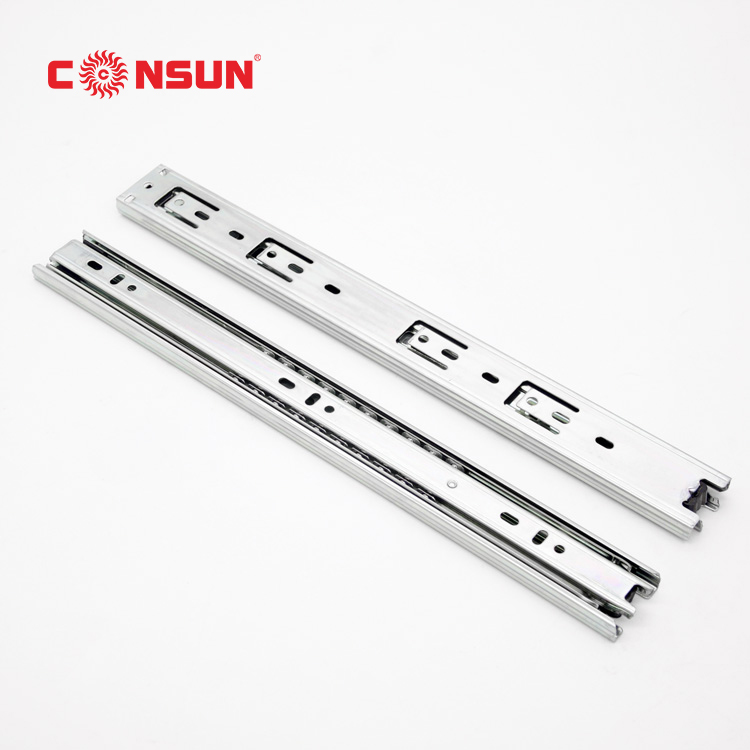 40mm width full extension ball bearing  slide zinc plated or black color different thickness one set one polybag