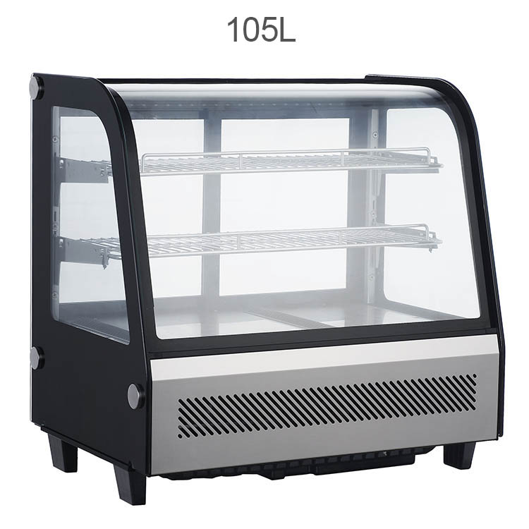 105L To 160L  High Quality Commercial Display Curved Glass Door Cake Display Refrigerator Showcase