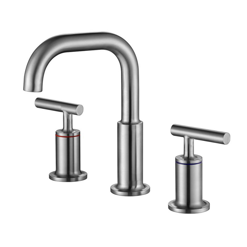 modern stainless steel gold bathroom faucet 3 hole