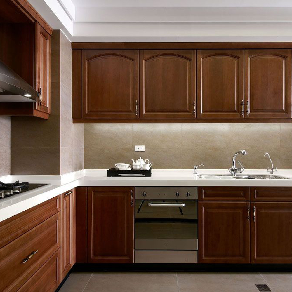 Allure yiwu walnut wood color kitchen cabinet customized