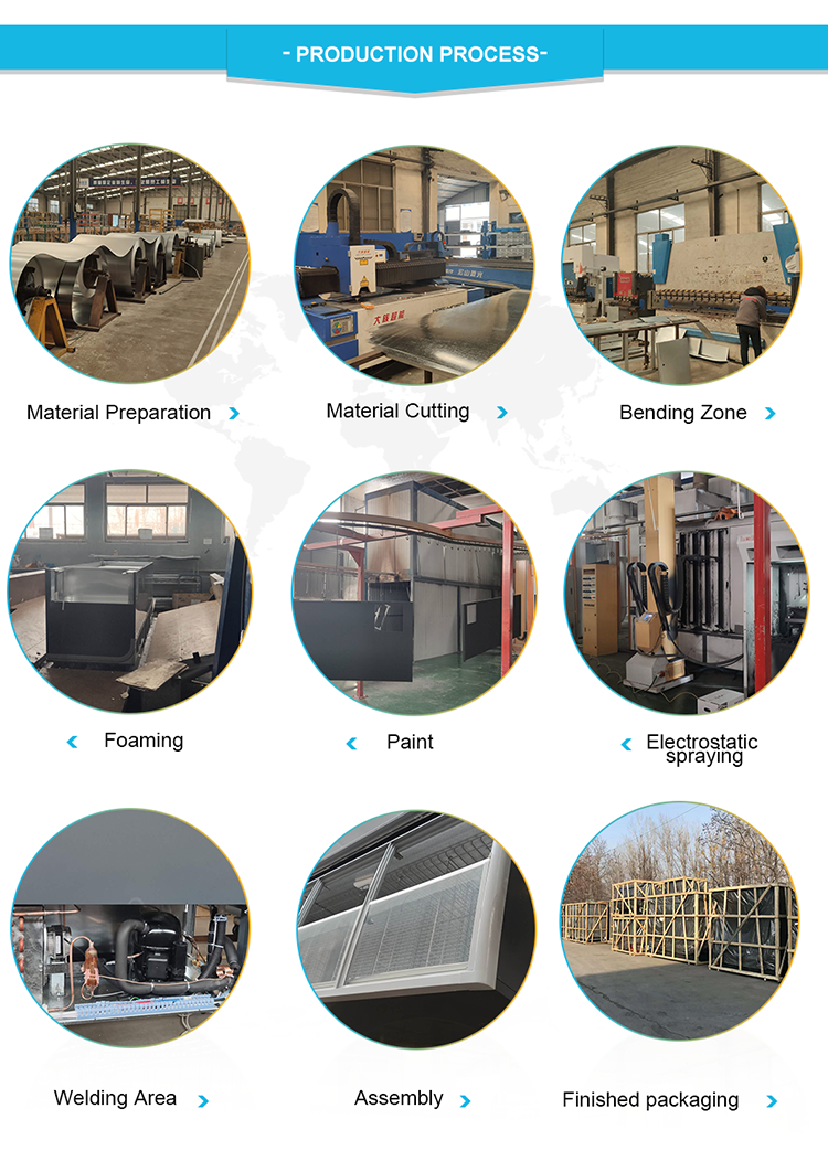Supermarket fresh meat cold food butchery cooling displays countertop refrigerators freezer