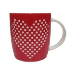 Professional 2019 New Red Heart Printed Coffee Mug Ceramic Milk Cup