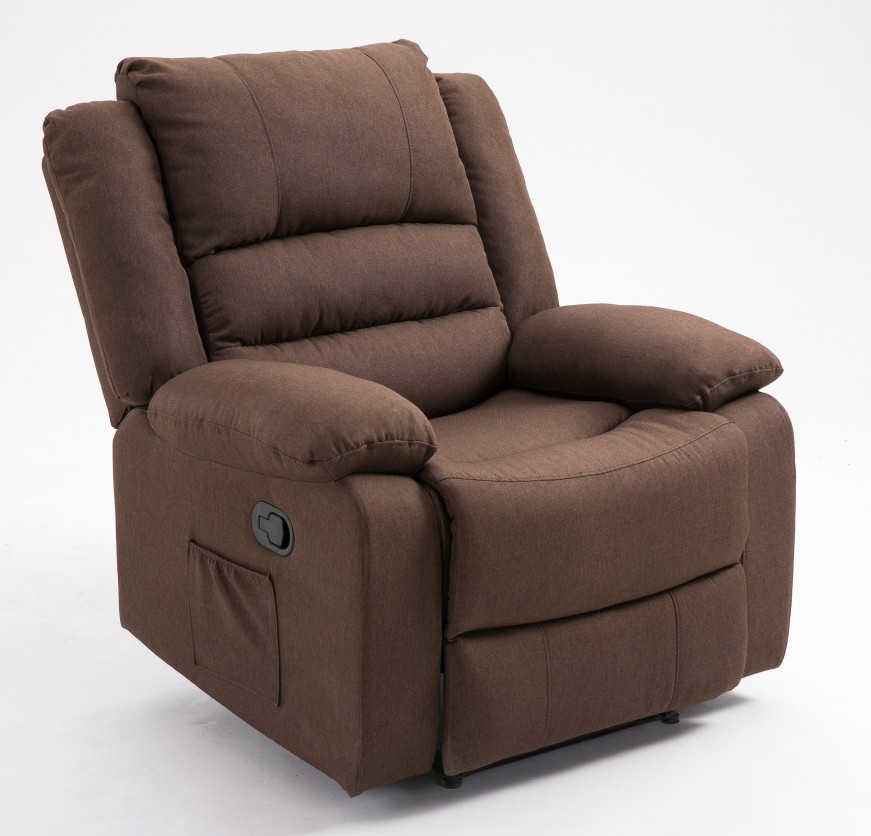Home Theater Fabric Cozy Cotton Padded Lounge Manual Recliner Sofa Chair