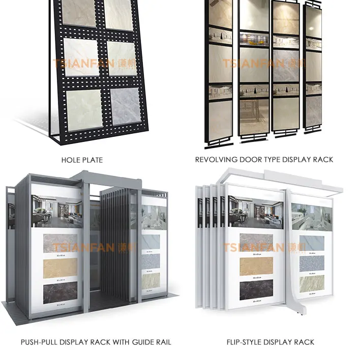 Customized Wall Mounted Ceramic Marble Stone Tile Display Stand Ceramic Tile Showroom Display Rack Out Door