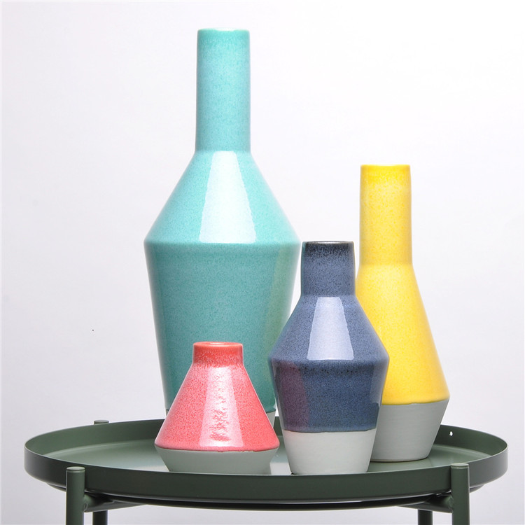 Geometry artwork design modern tabletop color flower vase royal unique bud vases for foreign