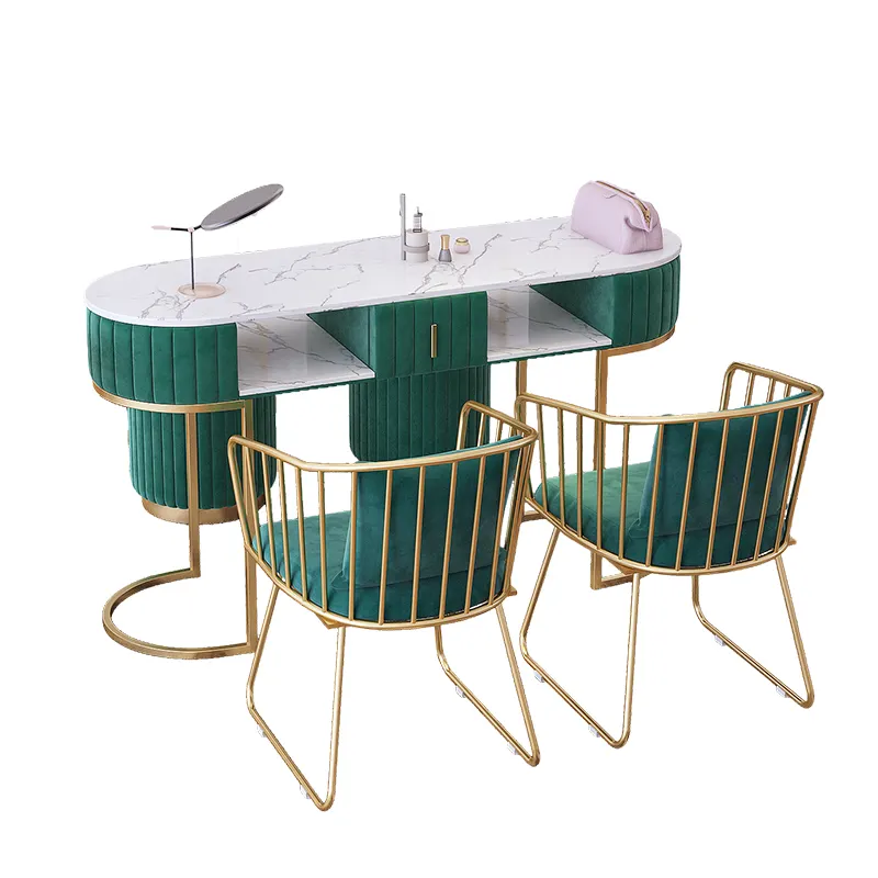 Nordic Marble Nail Art Table And Chair Set Net Celebrity Shop Must-have Single Double Manicure Seat Manicure Table