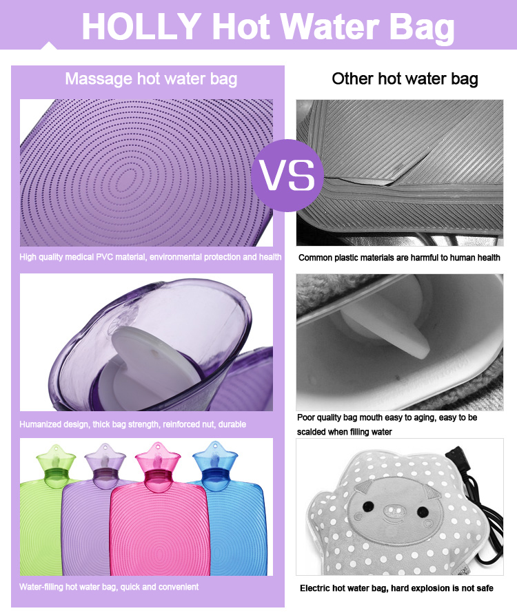 walmart custom 2000ml hand warmer medicl bag pvc hot water bottle