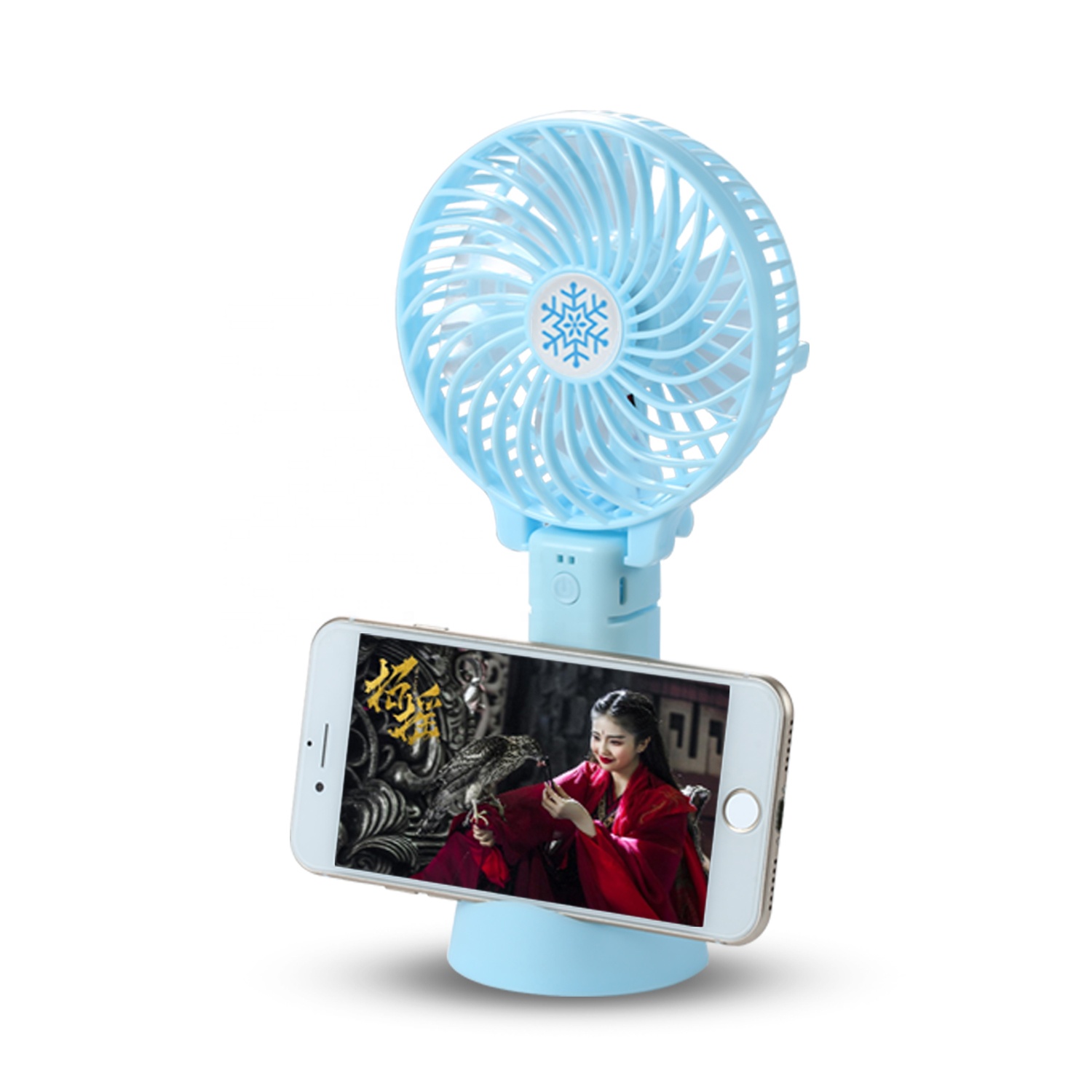 YIWU Mini USB Fan Charging Fan with Small Aromatherapy Box Mobile Phone Holder Night Light Color : Dark Blue