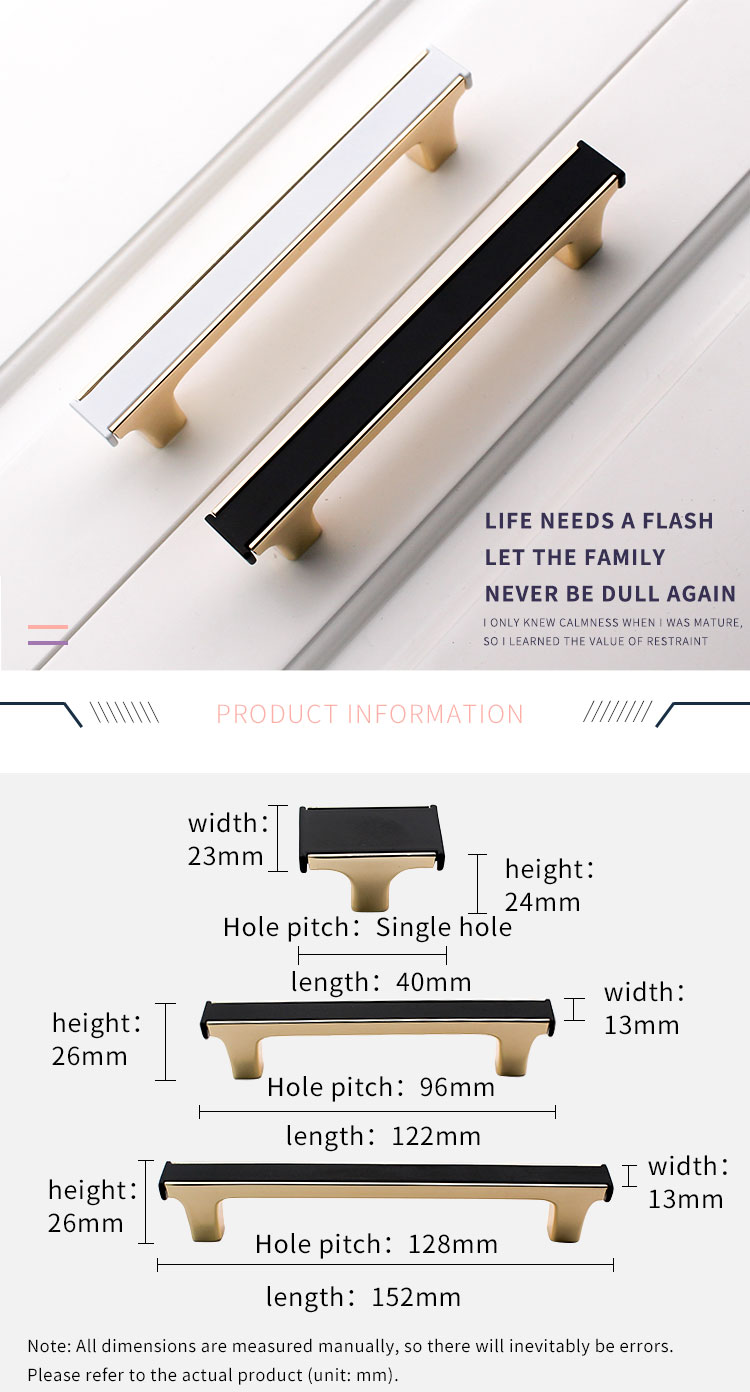 Classic Black White K Gold Zinc Drawer Knobs And Pulls For Furniture With Accessories