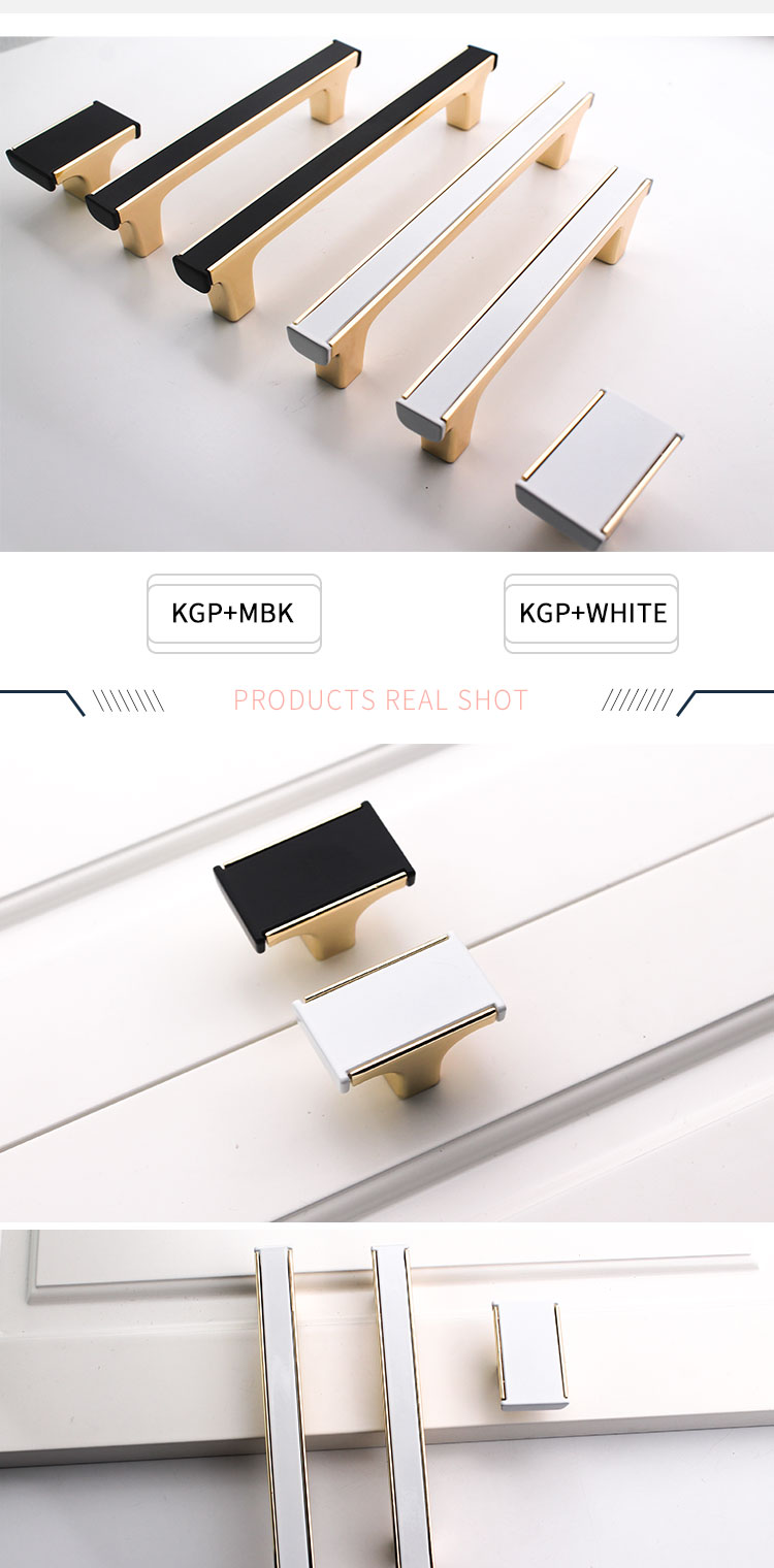 Classic Black White K Gold Zinc Drawer Knobs And Pulls For Furniture With Accessories