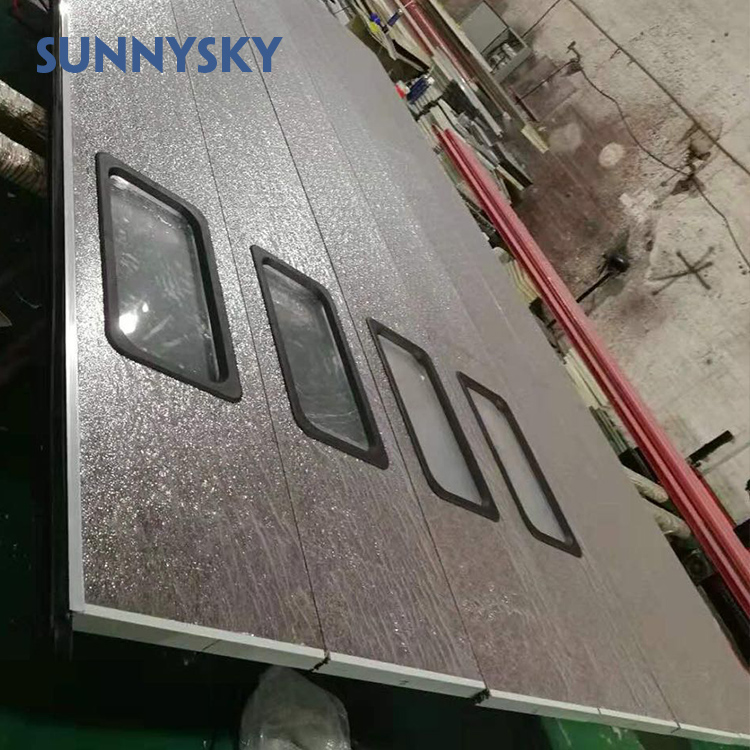 Modern design quiet galvanized steel insulation foam filled double garage door