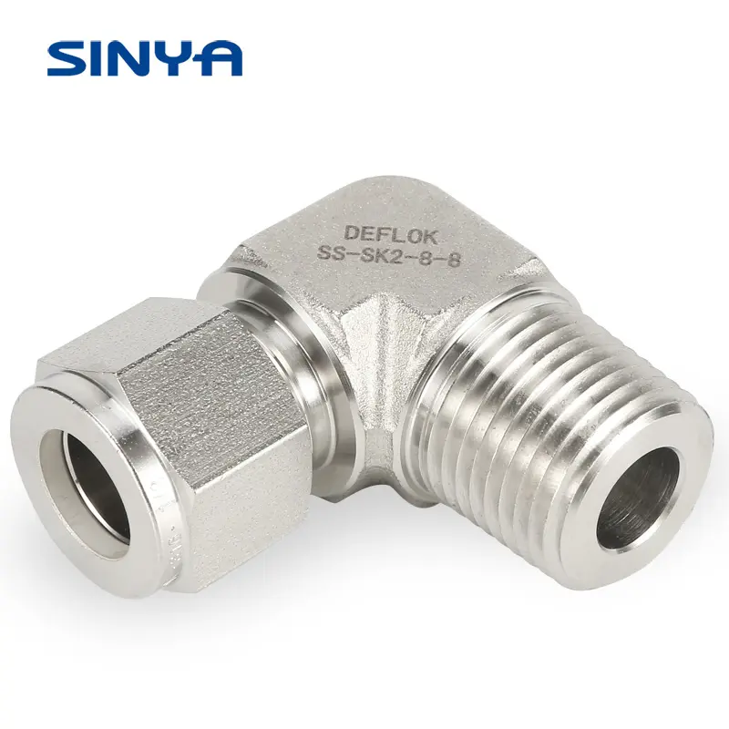 1/4" NPTx 8MM Double Ferrule Tube Fitting Male Connector Stainless Steel SS 304