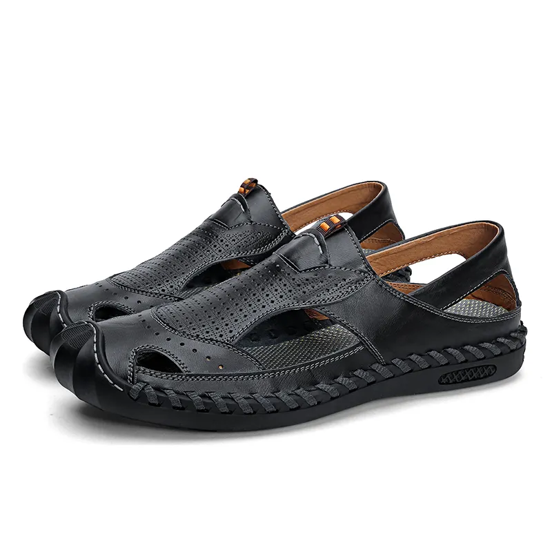 2020 Hot Sale Cow Leather Flat Sandals For Men