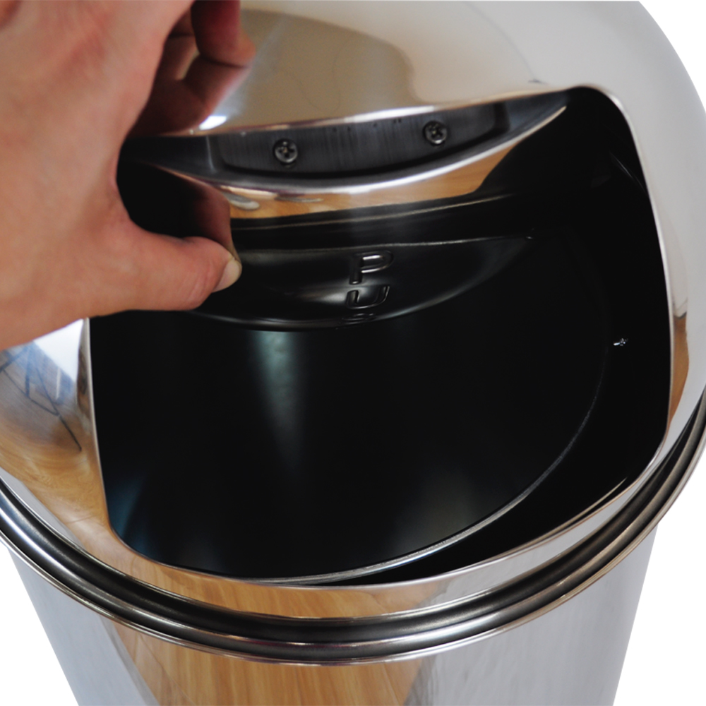 High quality 50 liter household kitchen stainless steel trash can with Inner Bucket