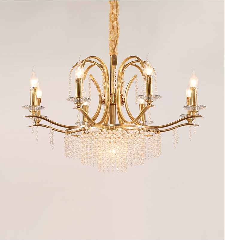 tree branch copper chandeliers pendant lamp gold color K9 crystal for living room decoration