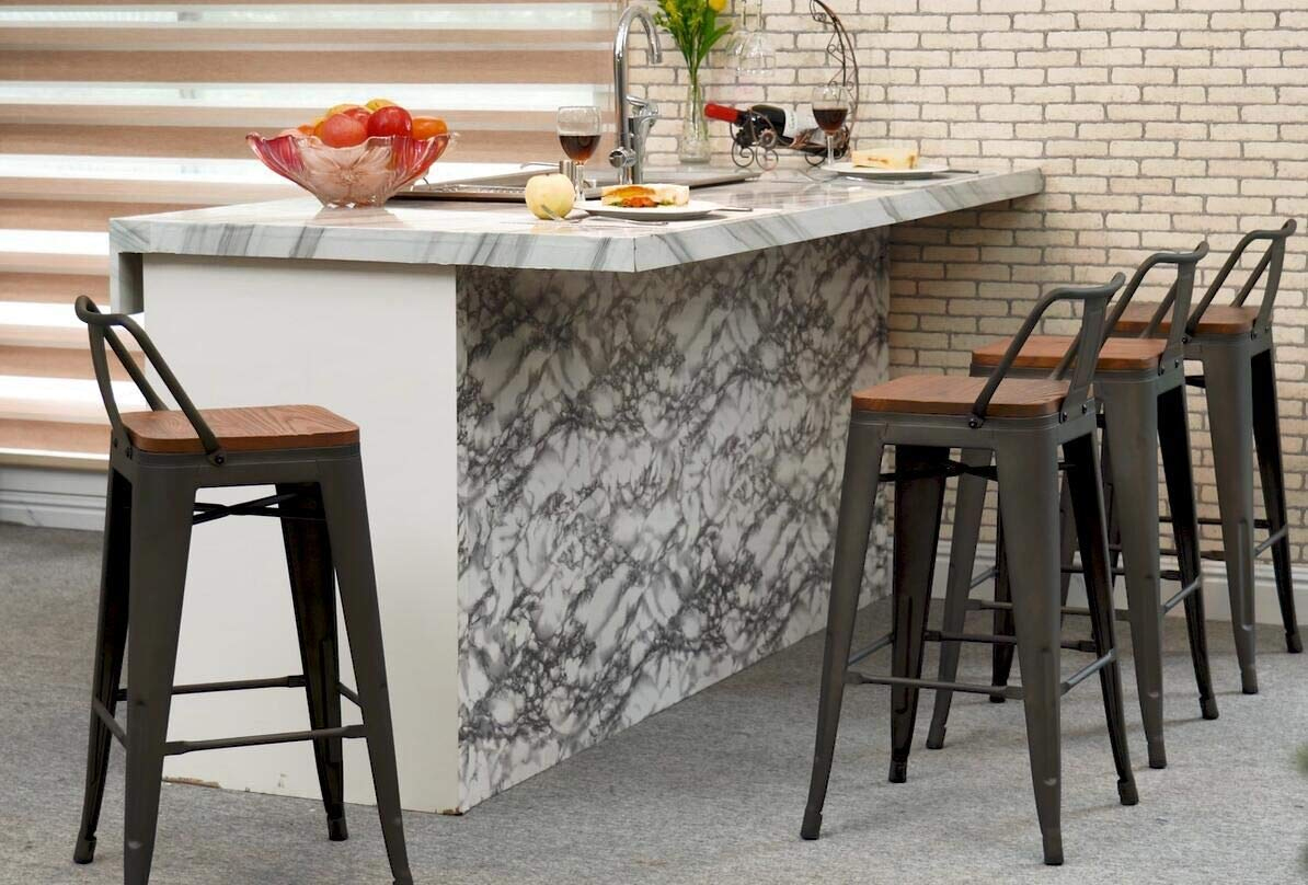High Bar Garden Stackable Living Table Covers Stool Style Chairs Set Antique Cafe Wooden Bar Furniture Metal Modern Hotel Dining