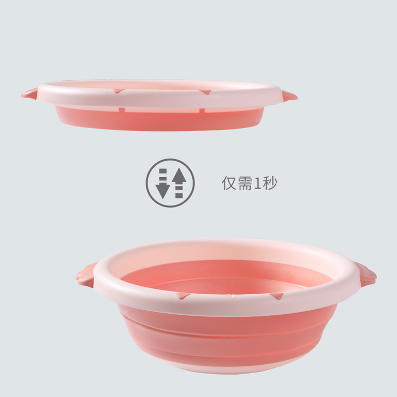 2020  portable foldable washbasin handles dish pan plastic washbasin travel washbowl for baby bath basin