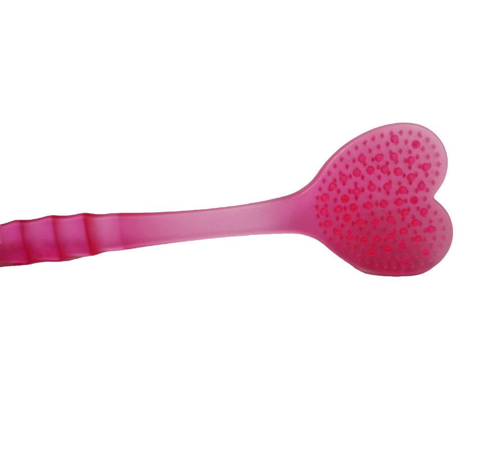 New Design Heart Shape Head Long Handle Cleaning Body Bath Shower Brush Dry Skin Massage Brush