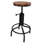 Vintage industrial antique indoor adjustable swivel metal frame high chair bar
