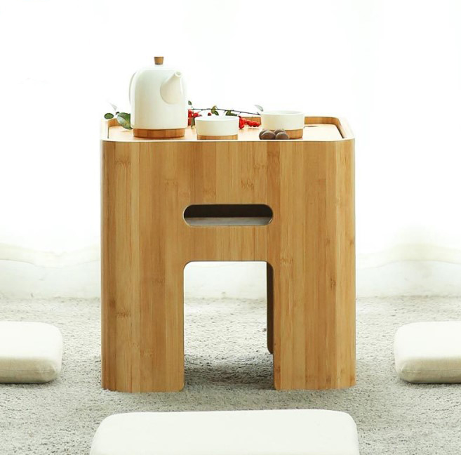 Bamboo storage foot stool multifunction coffee table tea table bamboo stool