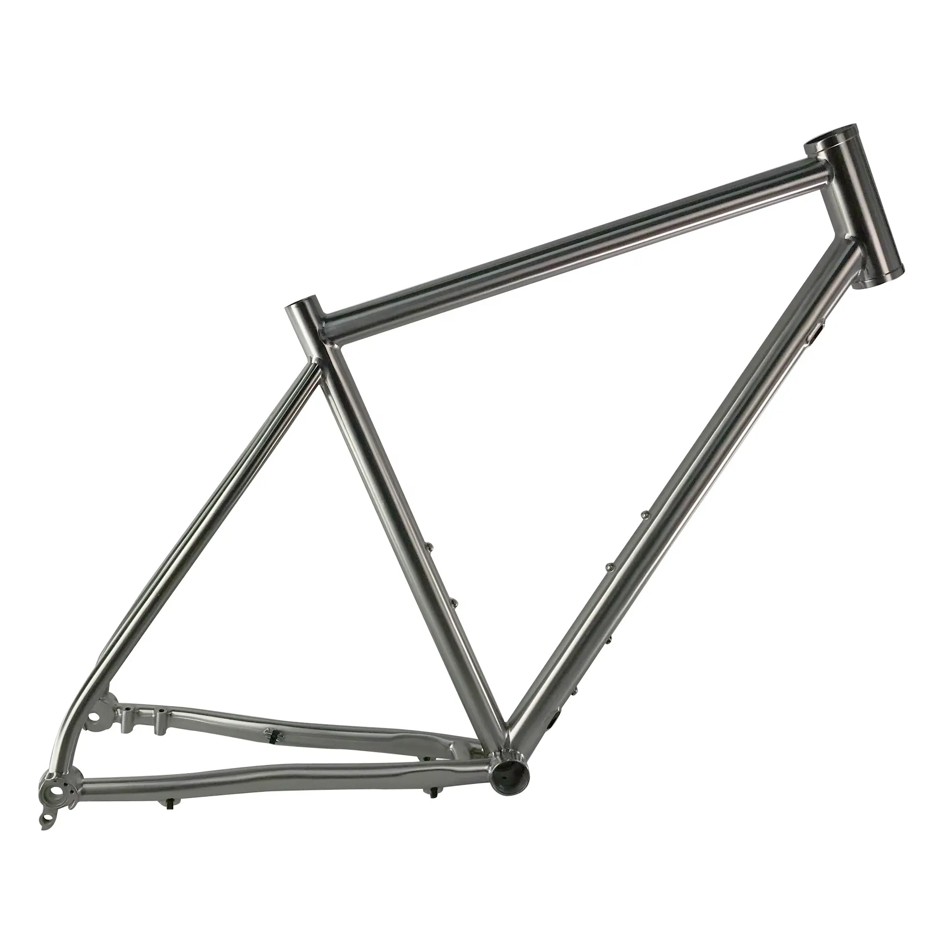 off road gravel titanium bike frame 51cm size accept custom for flat disc brake