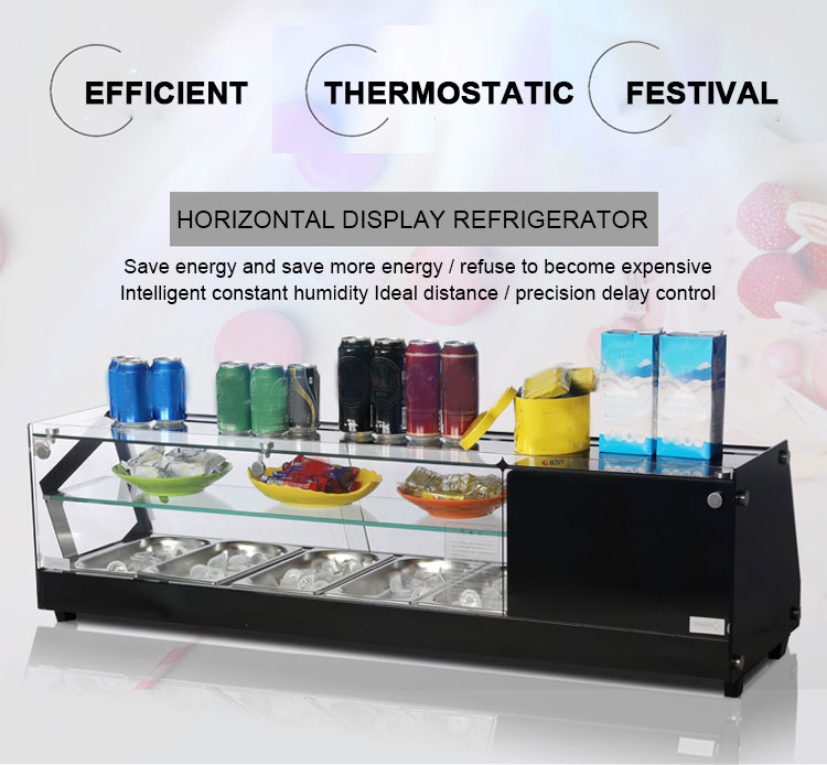 Double-layer salad, sushi, cooked food refrigerated display cabinet