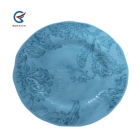 11 inch plastic blue melamine serving plates with custom design