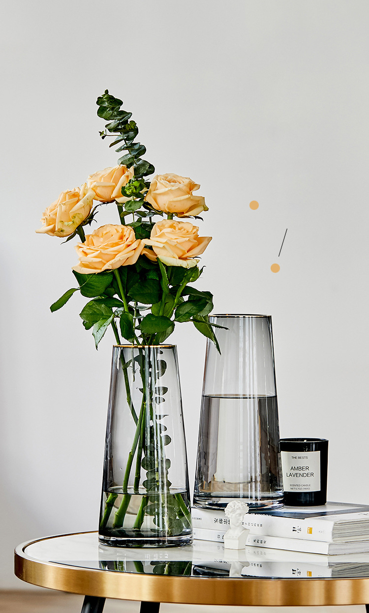Wholesale Europe style Flower Glass Vase Decoration Glass Vase For Living Room