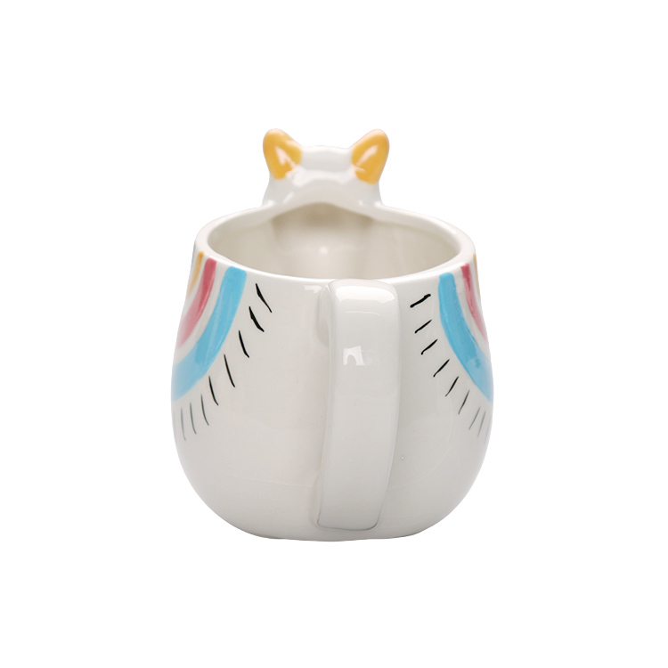 Hot Selling Good Quality OEM White Ceramic Dolomite Coffee Mug Milk Cup With Alpaca Shape