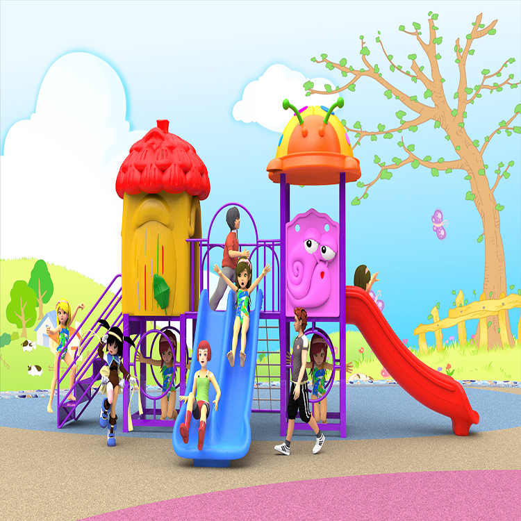 2020 good quality amusement equipment colorful outdoor playground with plastic kids slide  manufactured  in china