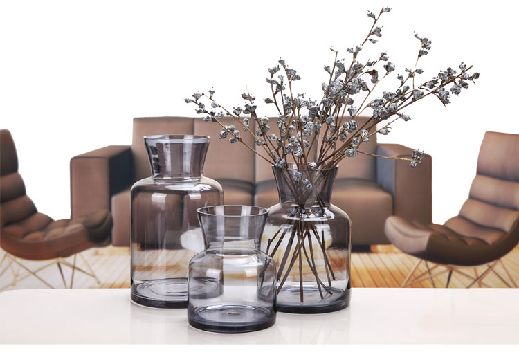 Wholesale Cheap Clear glass tall vases wedding centerpiece  handmade floor glass vase