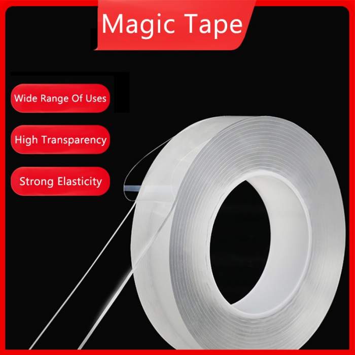 Washable Reusable Nano Adhesive Tape with Removable Adhesive
