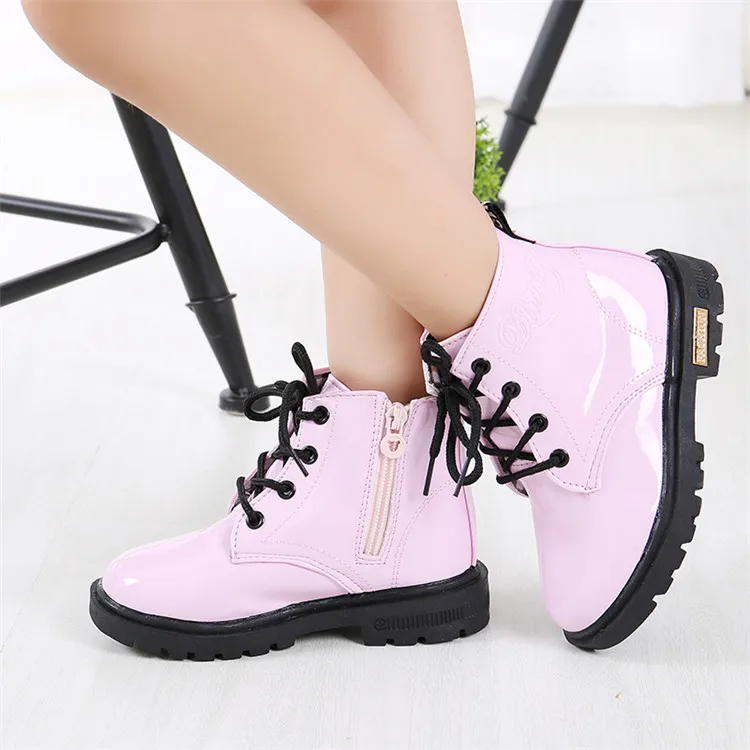 Children Shoes Martin Boots Waterproof Winter PU Leather Boys Girls Boot Kids Sneakers Casual Shoes