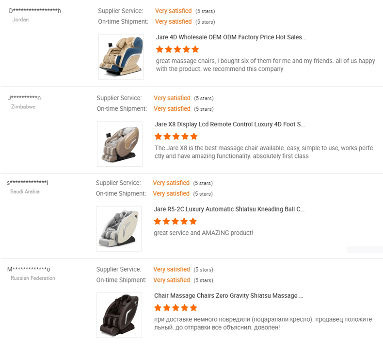 Jare 8900  Wholesale  OEM ODM Factory Price Hot Sales Luxury Leather Zero Gravity Electric Full Body Massage Chair