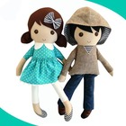Custom Plush Baby Stuffed Soft Fabric Rag Doll 18 young girl doll handmade cloth doll
