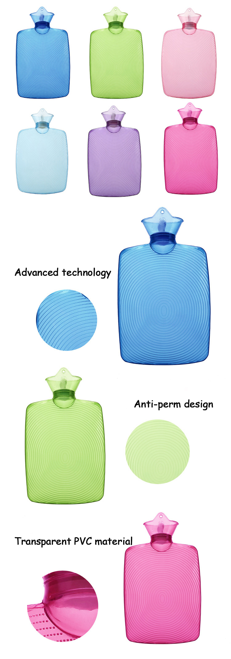 walmart custom 2000ml hand warmer medicl bag pvc hot water bottle