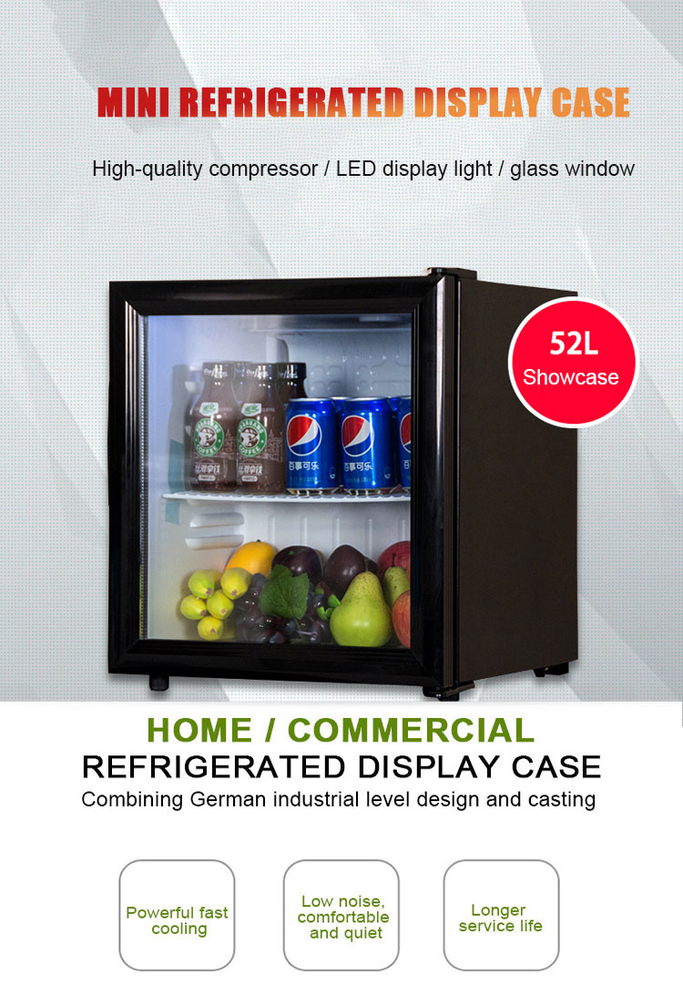 52L refrigerated beverage / food cooling display cabinet refrigerator